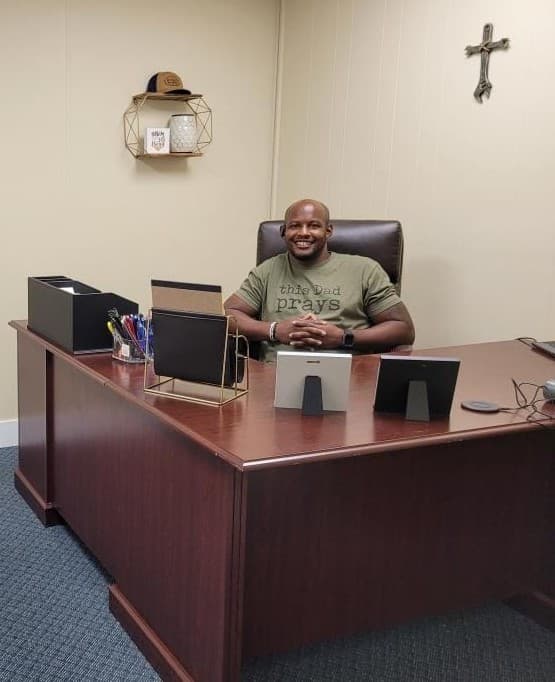 Dontey Gay, owner of Honey Do Solutions, at the company office in Cookeville, Tennessee